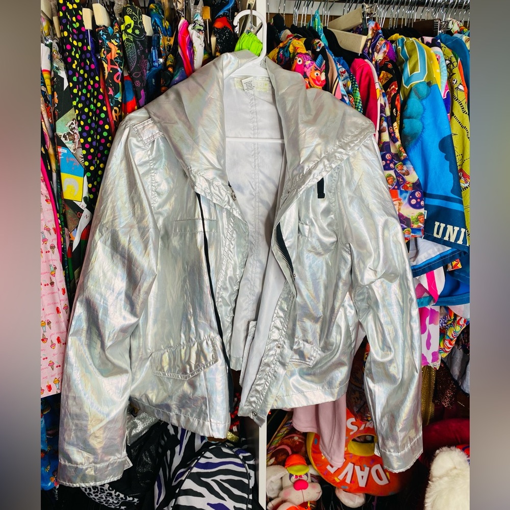 F21 iridescent raincoat/windbreaker
